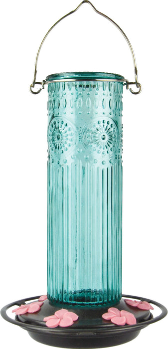 Antique Glass Gravity Hummingbird Feeder