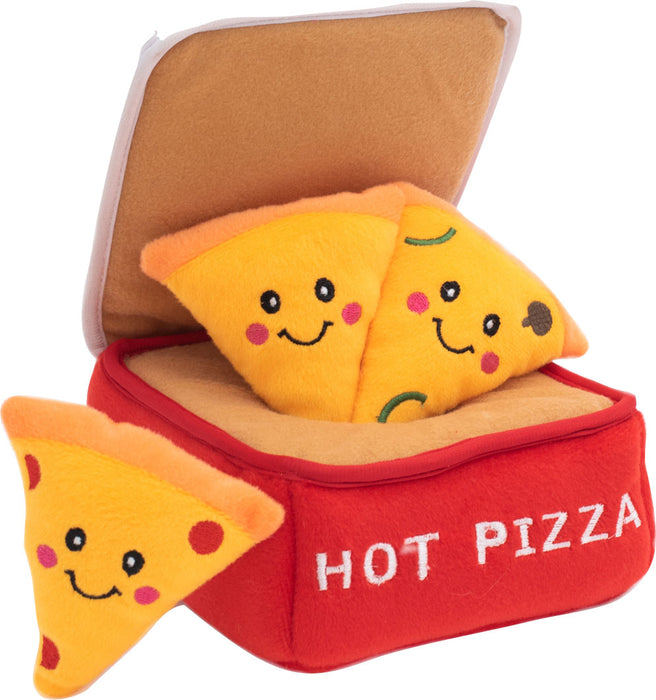ZippyPaws Burrow Pizza Box Squeaky Hide & Seek Dog Toy, Multi (Large)