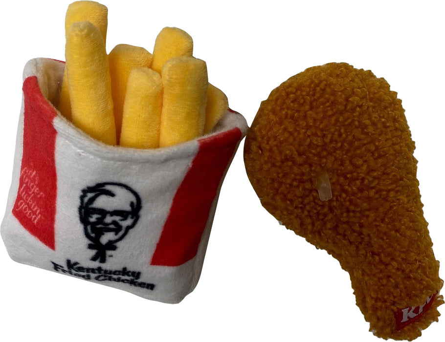 Spot KFC Plush Fries & Drumette Dog Toy, 2-Pack