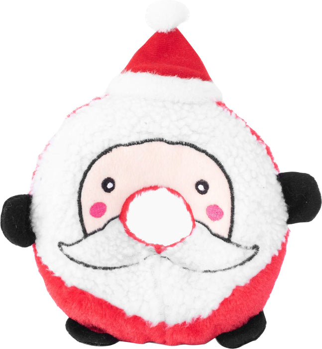 ZippyPaws Holiday Donutz Buddies-Santa Mass Squeaky Dog Toy, Medium