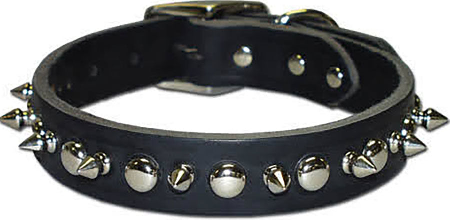 Latigo Leather 1 Ply Spiked Dog Collar
