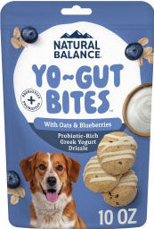 Natural Balance Yo-Gut Bites Crunchy Dog Treats, Oats & Blueberries, 10 oz