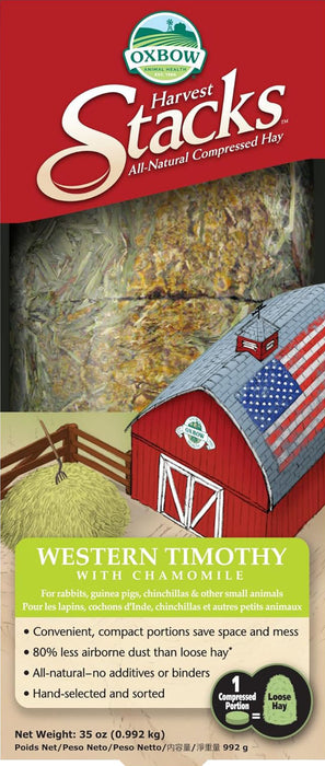 Oxbow Animal Health Harvest Stacks Western Timothy, Chamomile 35 oz
