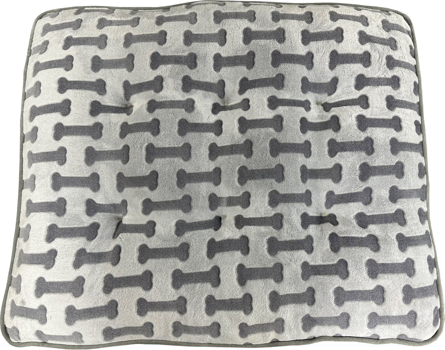 Spot Ethical Pet Sleep Zone Bone Print Pillow Bed, Light Gray, 38 inches
