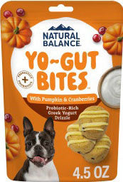 Natural Balance Yo-Gut Bites Crunchy Dog Treats, Pumpkin & Cranberries, 4.5 oz
