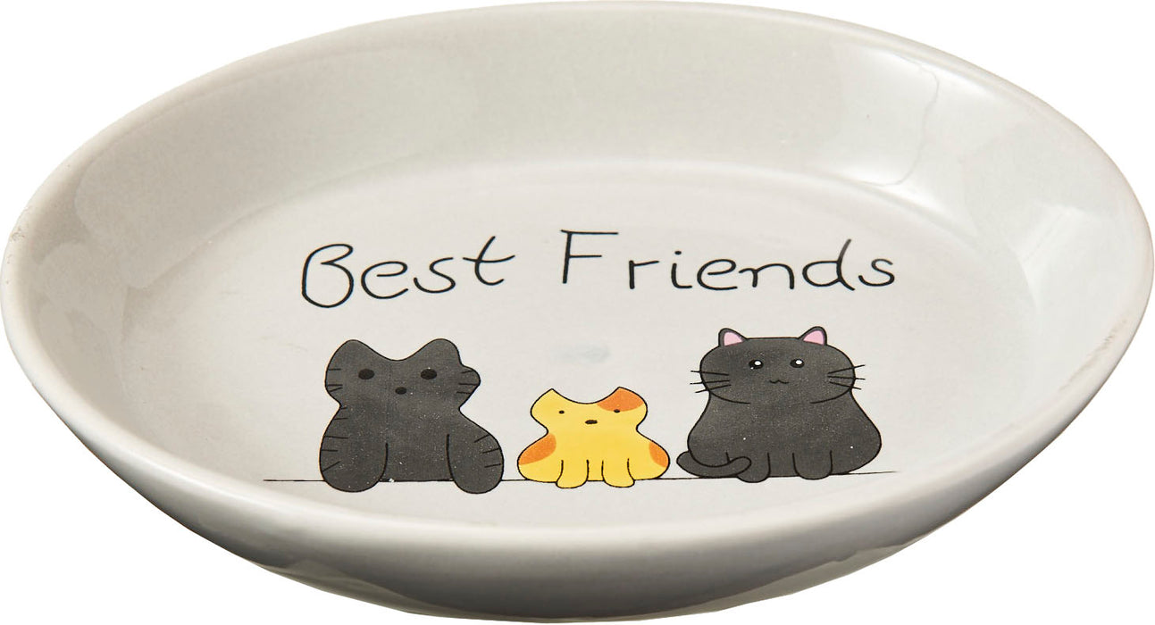 Spot Ethical Pet Best Friends Stoneware Oval Cat Dish, 6 in