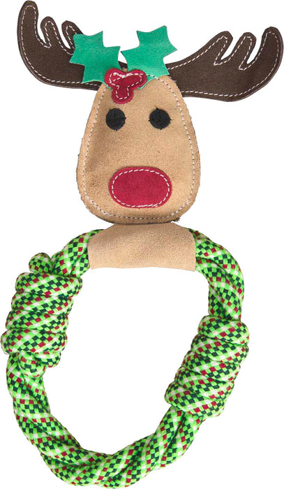 Ethical Pet Spot Holiday Durafuse Reindeer Dog Toy, 11 inches