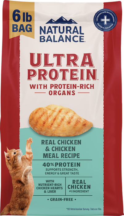 Natural Balance Ultra Protein Real Chicken & Chicken Meal Recipe Dry Cat Food, 6 lb