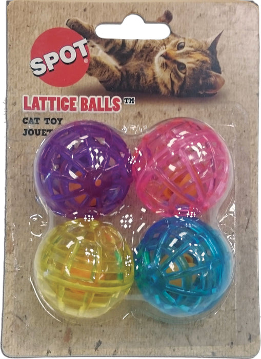 Spot Ethical Pet Lattice Balls with Bell Cat Toy, 4-Pack