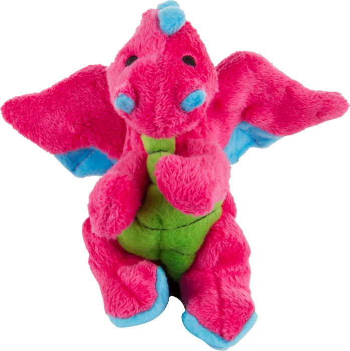 goDog Dragons Squeaky Plush Dog Toy, Pink, Small
