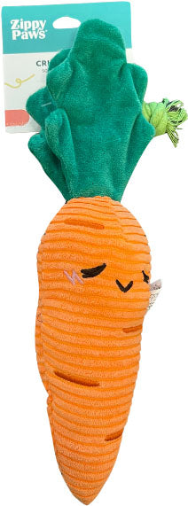 ZippyPaws Crinkle Crops Carrot Squeaker Dog Toy, Medium