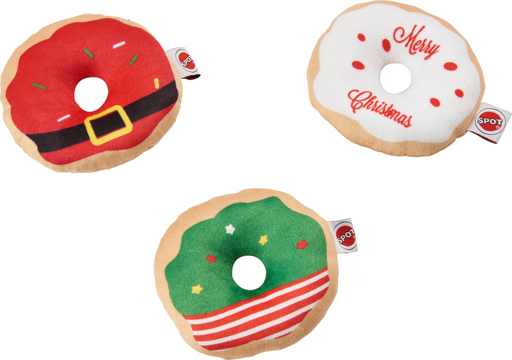 Ethical Pet Spot Holiday Glazed Donuts Cat Toys, Assorted, 4 inches