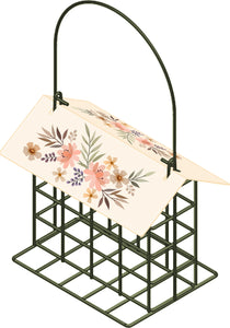 Decorative Metal Suet Cage Bird Feeder W/Roof
