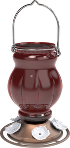 Ruby Visions Antique Glass Hummingbird Feeder