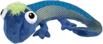 goDog Tough N Texture Chameleon Squeaky Plush Dog Toy, Blue, Medium