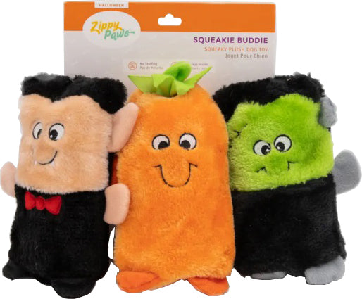 ZippyPaws Halloween Colossal Buddies Dog Toy Squeak Dog Toy, Medium (3 Pack)