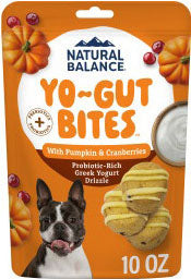 Natural Balance Yo-Gut Bites Crunchy Dog Treats, Pumpkin & Cranberries, 10 oz