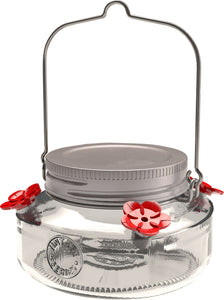 Vintage Mini Mason Jar Glass Hummingbird Feeder