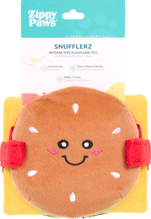 ZippyPaws Snufflerz Stacks Cheeseburger Plush Dog Toy