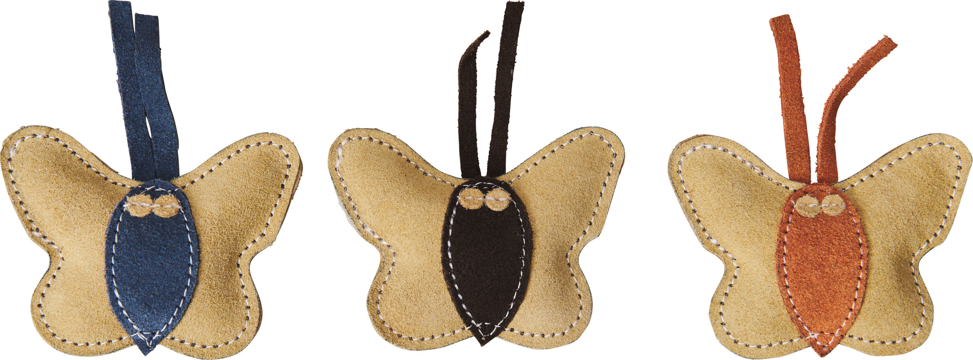 Spot Ethical Products Dura-Fuse Leather Butterfly Cat Toy with Catnip Assorted, 3 inches