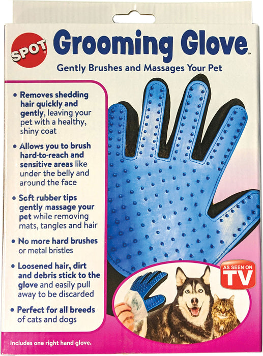 Ethical Products Grooming Glove Blue Dog Grooming Tool, 9 in