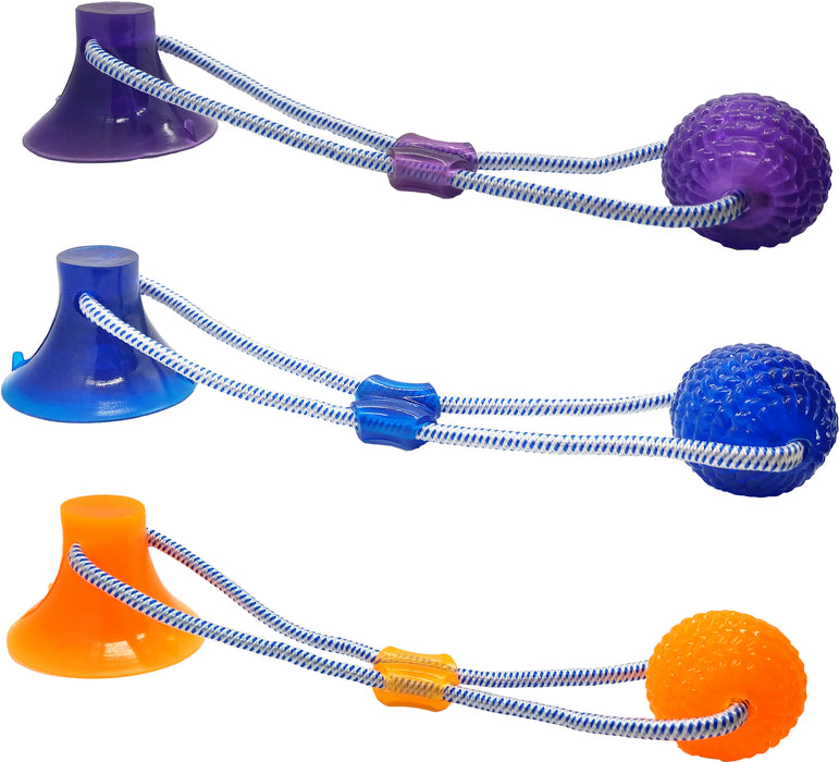 Spot Ethical Products Press & Pull 2-In-1 Ball & Rope Tug Assorted Interactive Dog Toy, 17 in