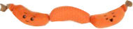 goDog Tough N Texture Hot Links Squeaky Plush Dog Toy, Orange, XL