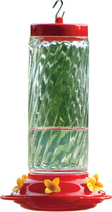 Swirl Glass Hummingbird Feeder