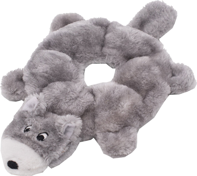 ZippyPaws Loopy Wolf Squeaky Dog Toy, Gray (Medium)
