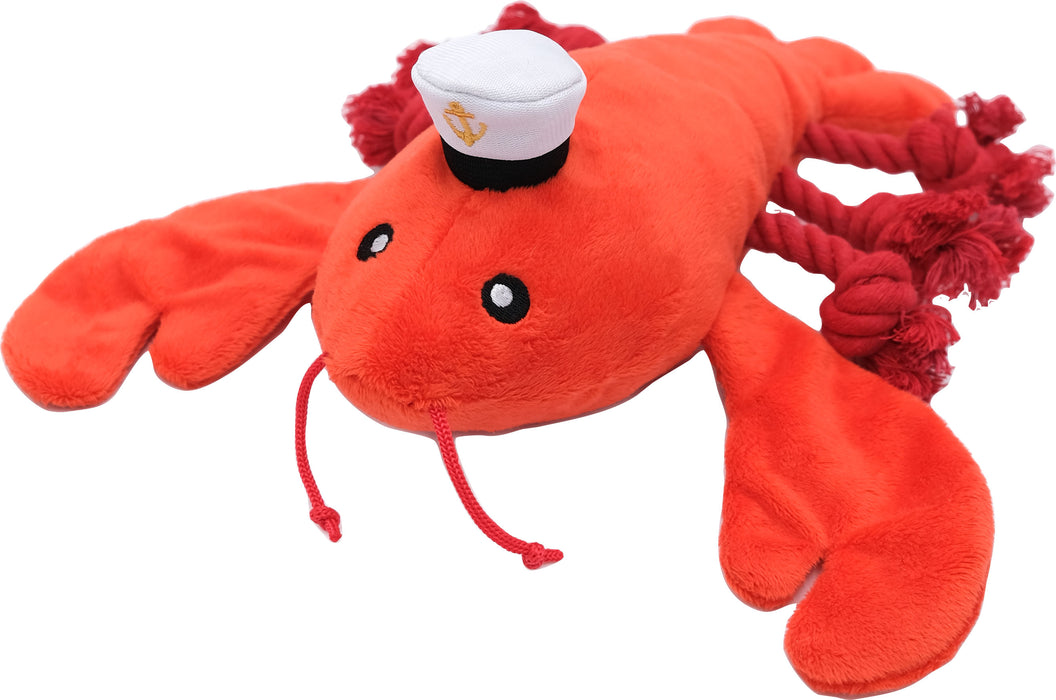 ZippyPaws Playful Pal Luca The Lobster Squeaky Dog Toy, Red