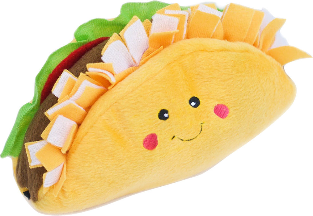 ZippyPaws Nomnomz Taco Plush Dog Toy, Yellow (Medium)