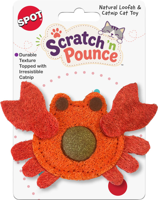Spot Scratch N Pounce Catnip & Loofah Crab Cat Toy, 4 inches