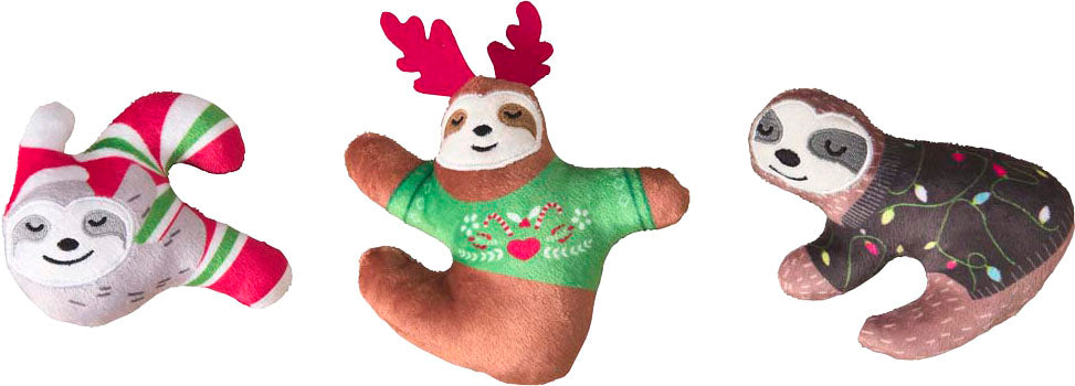 Ethical Pet Spot Holiday Sloths Cat Toy, Assorted, 5 inches