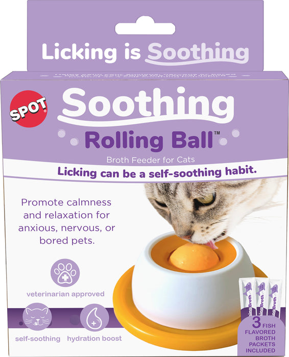 Spot Ethical Products Soothing Rolling Ball Broth Feeder for Cats, Salmon