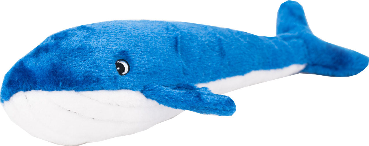 ZippyPaws Jigglerz Whale Squeaky Plush Dog Toy, Blue (Large)