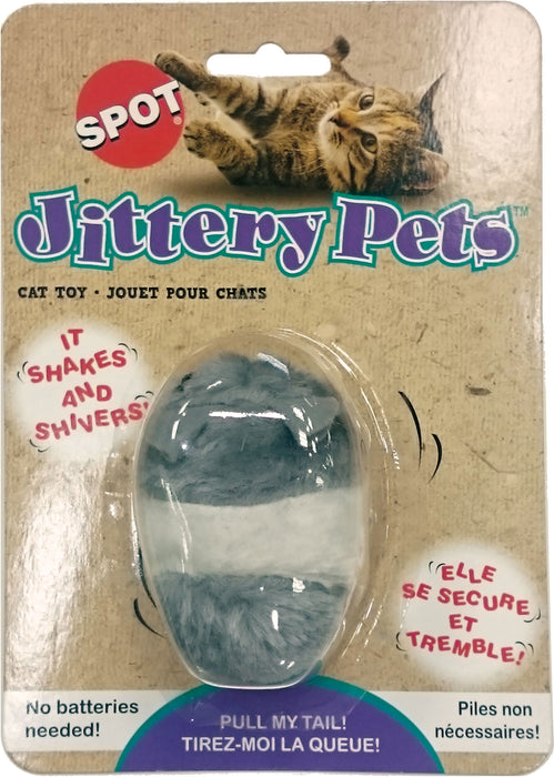 Spot Ethical Products Plush Jittery Mouse Interactive Cat Toy, 3 in