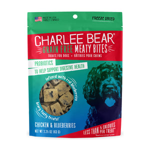 Charlee Bear Meaty Bites Dog Treats Chicken w/Blueberries 2.25oz - Image 2