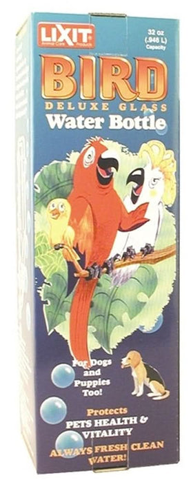 Lixit Glass Bottle with Holder Clear, Silver