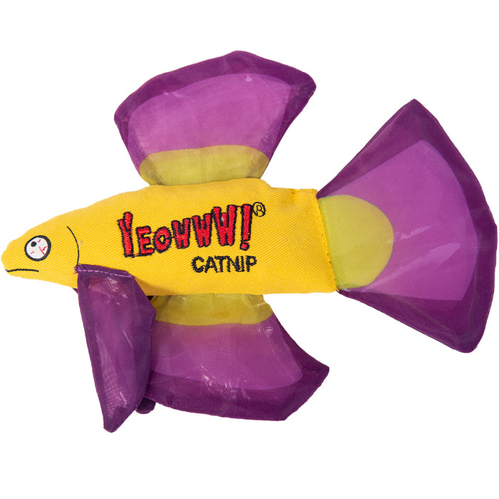Yeowww! Mo Betta Fish Catnip Cat Toy Purple One Size