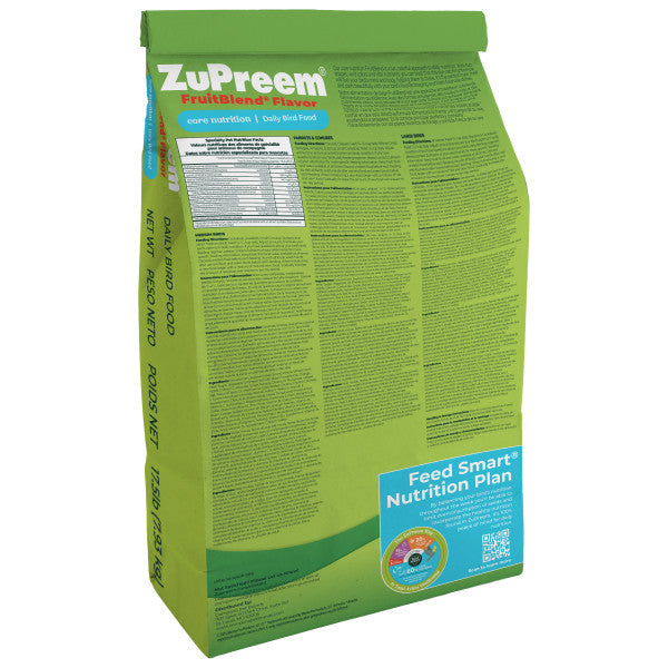 ZuPreem FruitBlend Bird Food Large Birds for Macaws, Amazons, Cockatoos 17.5lb