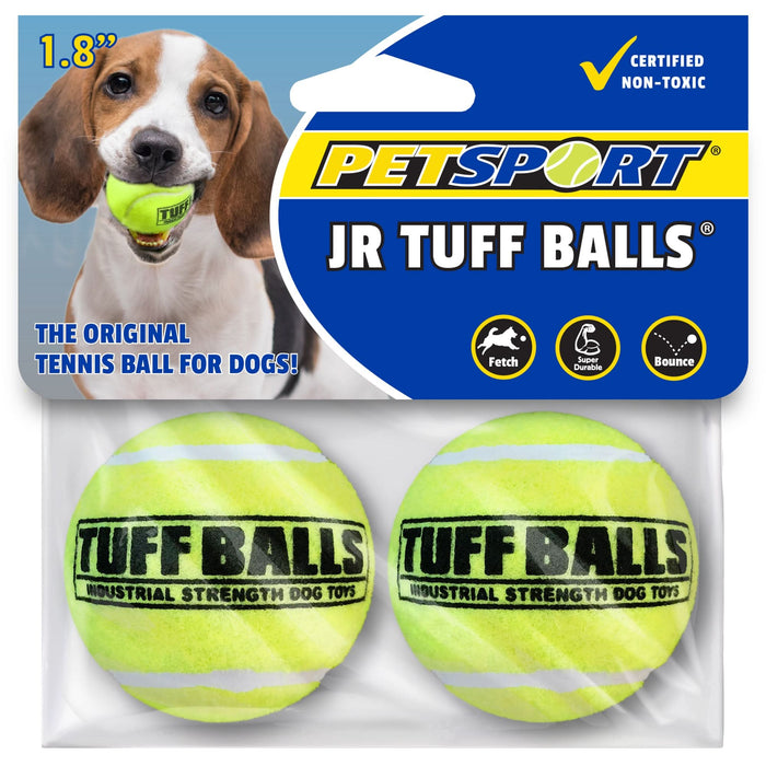 Petsport USA Jr. Tuff Balls Dog toy Yellow 2 Pack 1.8 in