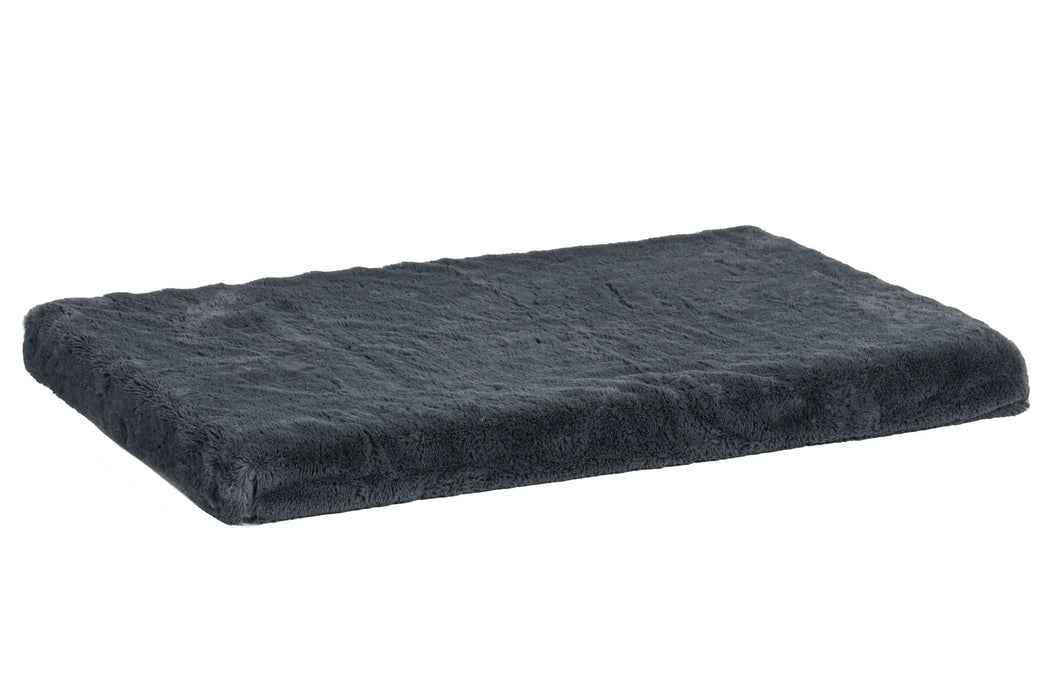 Fur Haven Pet Products Plush Faux Fur Crate 2" Ortho Pet Mat Gray MD 30in X 19in