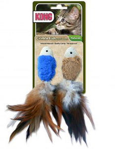 KONG Natural Crinkle Fish Catnip Toy Assorted One Size 2 Pack - Image 2