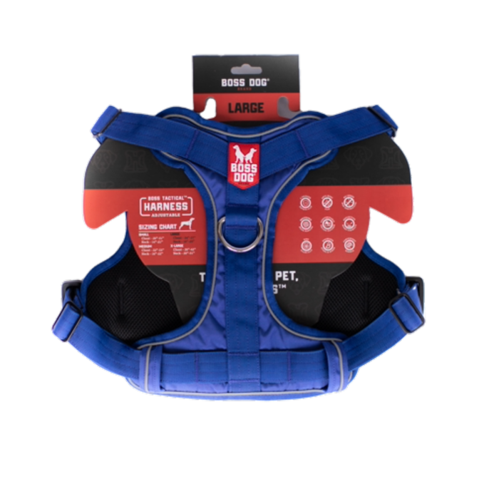 Boss Dog Tactical Dog Harness Blue LG