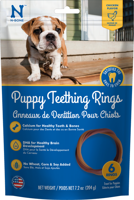 N-Bone Puppy Teething Rings Chicken 7.2 oz 6 pk