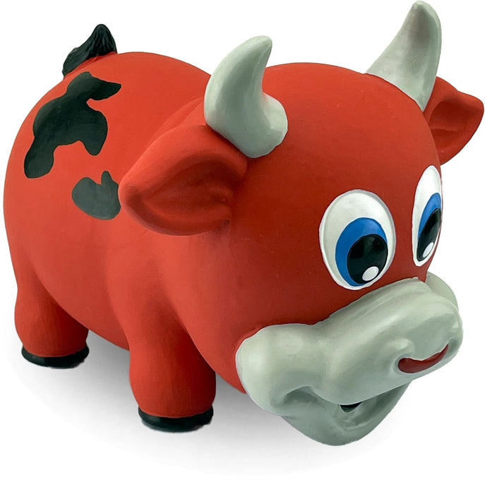 Petsport USA NaturFlex Natural Latex Rubber Dog Toy Bull 7.5in Large