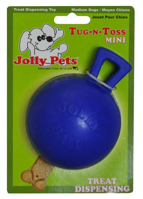 Jolly Pet Tug-n-Toss Mini Dog Toy Blue 3in SM