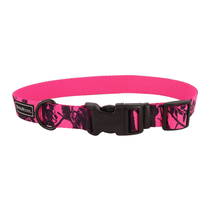 Coastal Water & Woods® Blaze Adjustable Patterned Dog Collar Neon Pink Tree 14-20in