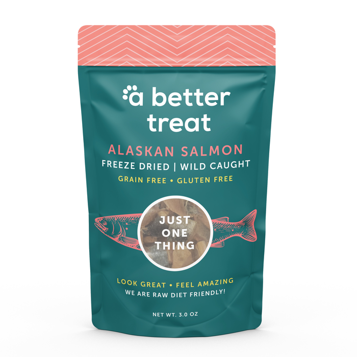 A Better Treat Just One Thing Freeze Dried Dog & Cat Treats Wild Caught Salmon 3oz