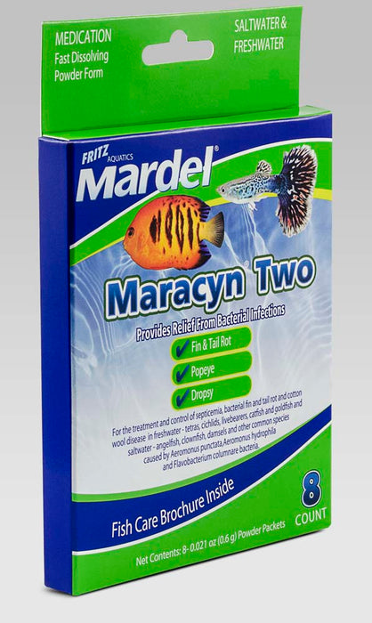 Mardel Maracyn 2 Antibacterial Medication 0.021 oz 8 Count